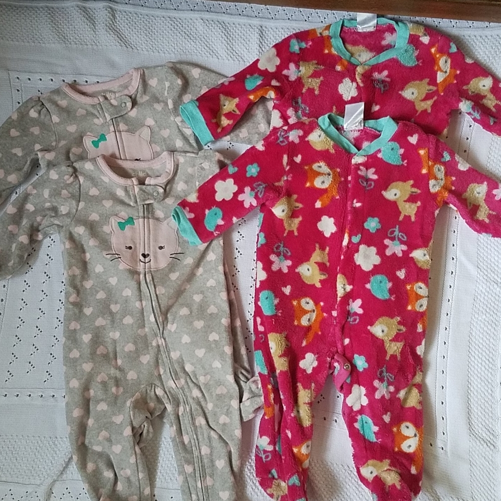 Warm pajamas for twin girls
